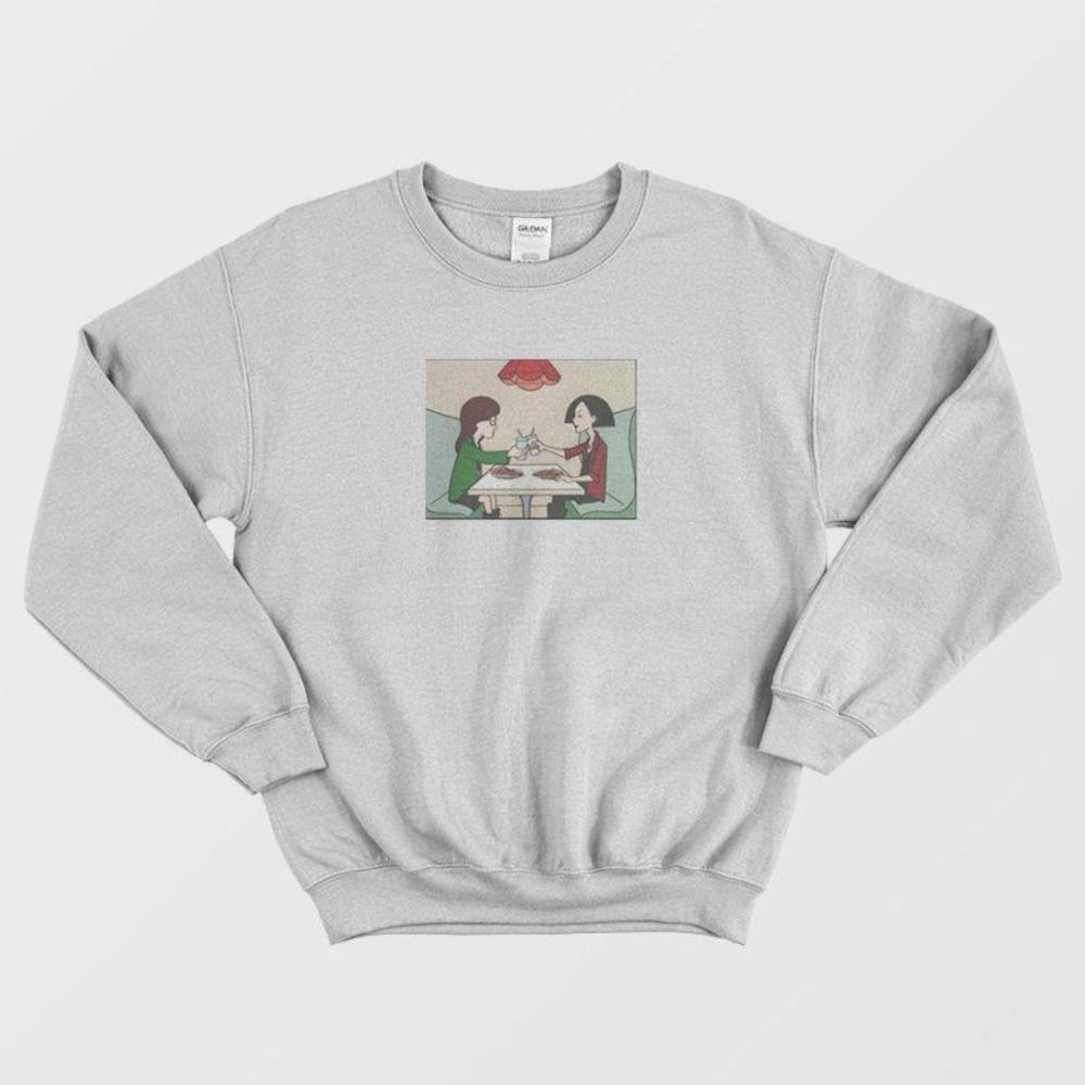 Good Friend Daria And Jane Toast Drink Cartoon Graphic Unisex Sweatshirt